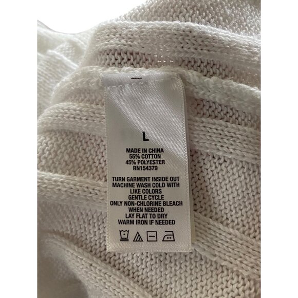 Aeropostale Ribbed Crop Cardigan White Size L Y2K Festival Summer Beach Coastal - Picture 4 of 11